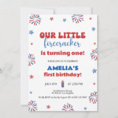 Onze kleine Firecracker 1e verjaardag Kaart (Voorkant)