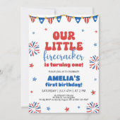 Onze kleine Firecracker 1e verjaardag Kaart (Voorkant)