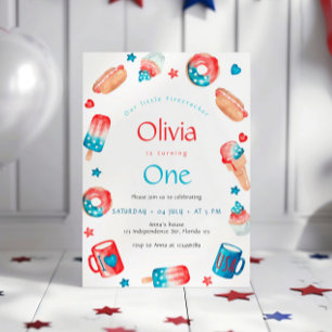 Onze kleine Firecracker 1e verjaardag Kaart