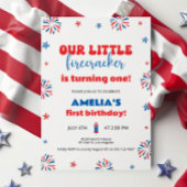 Onze kleine Firecracker 1e verjaardag Kaart