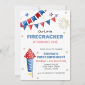 Onze kleine Firecracker 1e verjaardag Kaart (Voorkant)