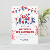 Onze Kleine Firecracker 1e Verjaardag Kaart (Staand voorkant)