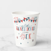 Onze Kleine Firecracker 1e Verjaardag (NB) Party C Papieren Bekers (Achterkant)