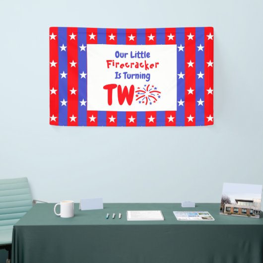 Onze kleine Firecracker 2de verjaardag Spandoek (Beurs)
