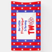 Onze kleine Firecracker 2de verjaardag Spandoek (Verticaal)