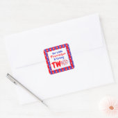 Onze kleine Firecracker 2de verjaardag Vierkante Sticker (Envelop)