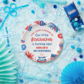 Onze Kleine Firecracker 4 juli 1 Verjaardag Papieren Bordje (Feest)