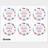 Onze Kleine Firecracker 4 juli 1 Verjaardag Ronde Sticker (Vel)