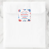 Onze Kleine Firecracker 4 juli 1 Verjaardag Vierkante Sticker (Tas)