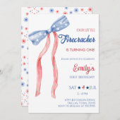 Onze kleine Firecracker boog verjaardag Kaart (Voorkant / Achterkant)