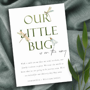 Onze kleine groene dragonfly Baby aankondiging