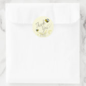 Onze kleine Hunny Bee Geel Verjaardag Dank u Ronde Sticker (Tas)