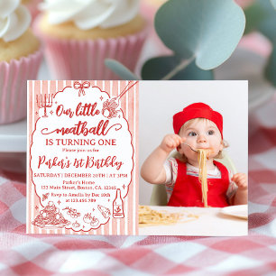 Onze Kleine Italiaanse Verjaardagsfeest Foto met G Kaart