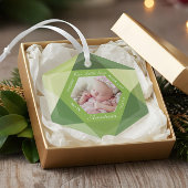 Onze kleine juweeltje augustus Birthstone Baby Geb Glas Ornament