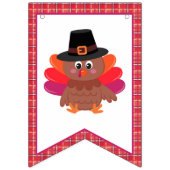 Onze kleine kalkoen (meisje) verjaardag bunting ba vlaggetjes (Eerste vlag)