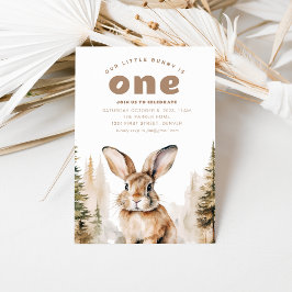 Onze kleine konijn is een 1e verjaardag uitnodigen kaart