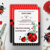 Onze kleine liefde bug rood zwart Baby shower Kaart