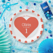 Onze kleine liefje eerste verjaardag rood hart papieren bordje (Feest)