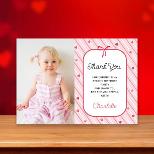 Onze Kleine Liefje Foto Verjaardag Bedankt Notitiekaartje