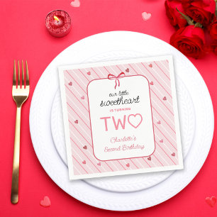 Onze Kleine Liefje Is Twee Hartjes Verjaardag Servet
