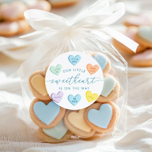 Onze Kleine Liefje Snoep Hartjes Baby Shower Ronde Sticker