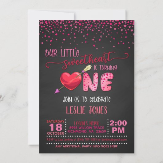 Onze kleine liefje wordt een uitnodiging B (Voorkant)