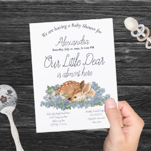 Onze kleine lieve Dusty Blue Baby Boy Shower Briefkaart