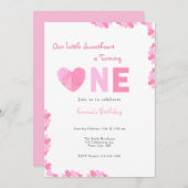 Onze kleine lieverd eerste verjaardag uitnodiging (Voorkant / Achterkant)