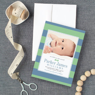Onze kleine man Groene Leisteen Knappe Baby Jongen Aankondiging