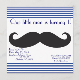 Onze kleine Man Mustache Birthday-uitnodigingen Kaart
