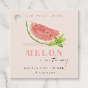 Onze kleine Melon Waterverf blush Baby shower Bedankjes Labels