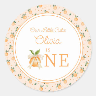 Onze Kleine Moppie Is Eén Eerste Verjaardag Ronde Sticker