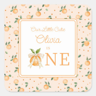 Onze Kleine Moppie Is Eén Eerste Verjaardag Vierkante Sticker