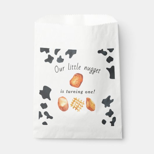 Onze kleine nugget draait één verjaardag voor kind bedankzakje (Voorkant)