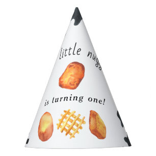 Onze kleine nugget draait één verjaardag voor kind feesthoedjes