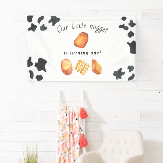 Onze kleine nugget draait één verjaardag voor kind spandoek (Insitu)