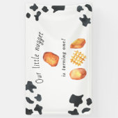 Onze kleine nugget draait één verjaardag voor kind spandoek (Verticaal)