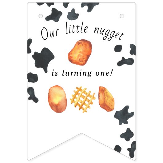 Onze kleine nugget draait één verjaardag voor kind vlaggetjes (Eerste vlag)