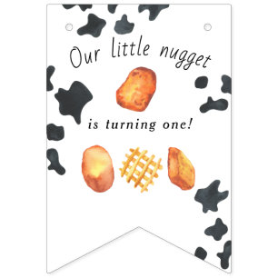 Onze Kleine Nugget wordt één Kinderverjaardag Vlaggetjes