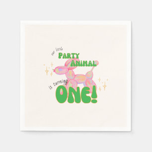 Onze kleine party ballon dier 1e verjaardag servet