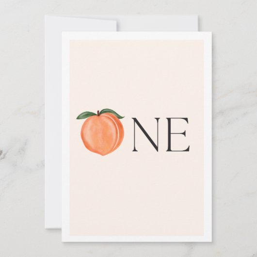 Onze kleine perzik 1e verjaardag uitnodiging (Achterkant)