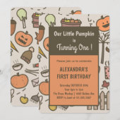 Onze kleine pompoen 1e Birthday Herfst Kaart (Voorkant / Achterkant)