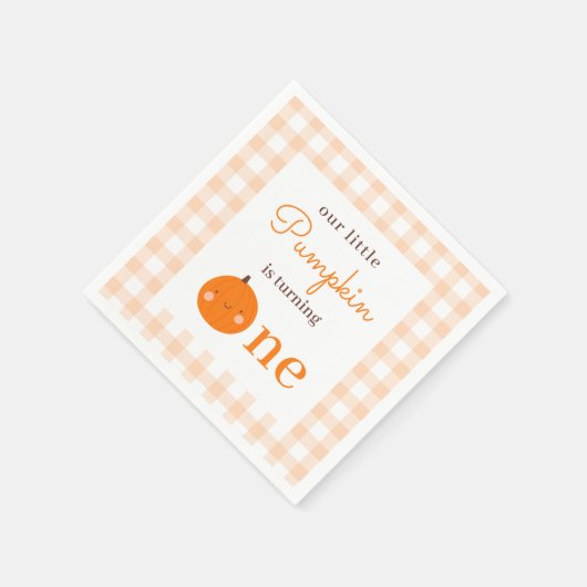 Onze kleine pompoen 1e Oranje Herfst Eerste Verjaa Servet (Hoek)