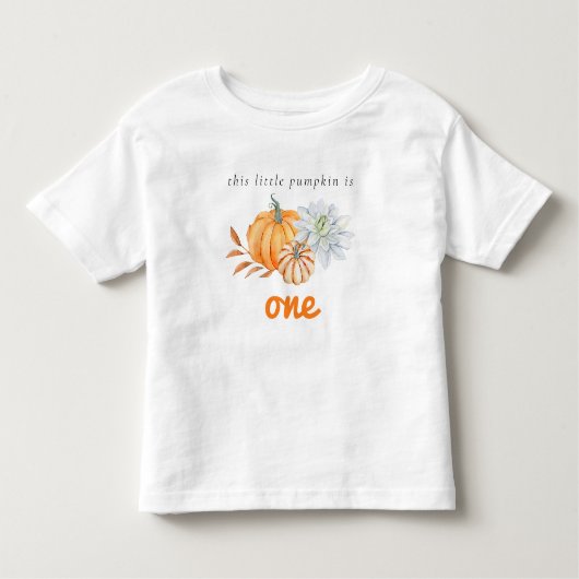 Onze Kleine Pompoen 1e Verjaardag Bloemrijke Water Kinder Shirts (Voorkant)