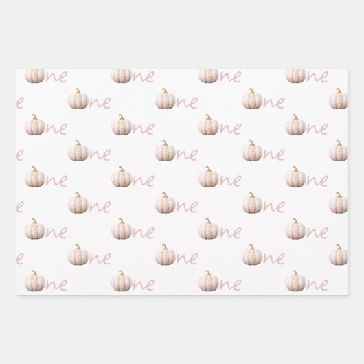 Onze kleine pompoen 1e verjaardag inpakpapier vel (Voorkant)