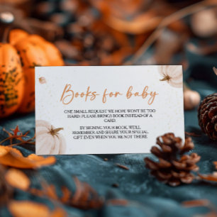 Onze kleine pompoen Baby shower boek aanvraag Informatiekaartje