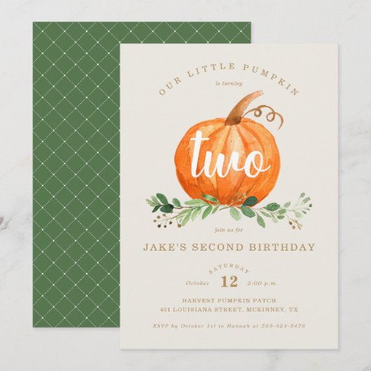 Onze kleine pompoen Birthday Kaart (Voorkant / Achterkant)