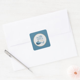 Onze kleine pompoen blauw 1e verjaardag vierkante sticker