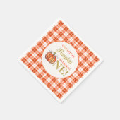 Onze kleine pompoen bloemenplaid 1e verjaardag servet (Hoek)