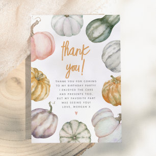 Onze Kleine Pompoen Boho Herfst Verjaardagsfeestje Bedankkaart